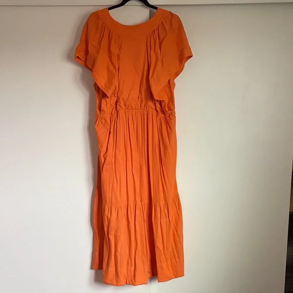 Anthropologie Orange Midi Dress - Picture 5 of 5